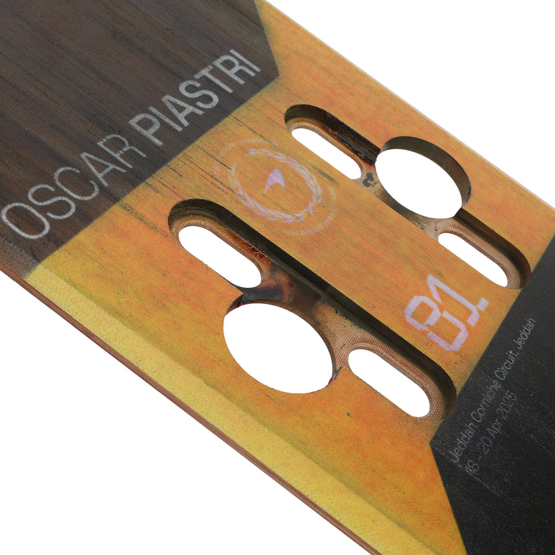 Oscar Piastri 2025 McLaren F1 Team Grand Prix Used Front Skid Plank Wall Art - Saudi Arabian GP