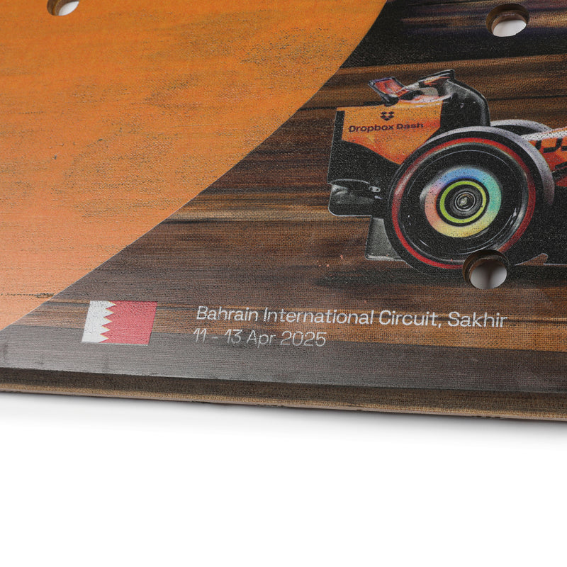 Oscar Piastri 2025 McLaren Race F1 Team Grand Prix Used Rear Skid Plank Wall Art - Bahrain GP