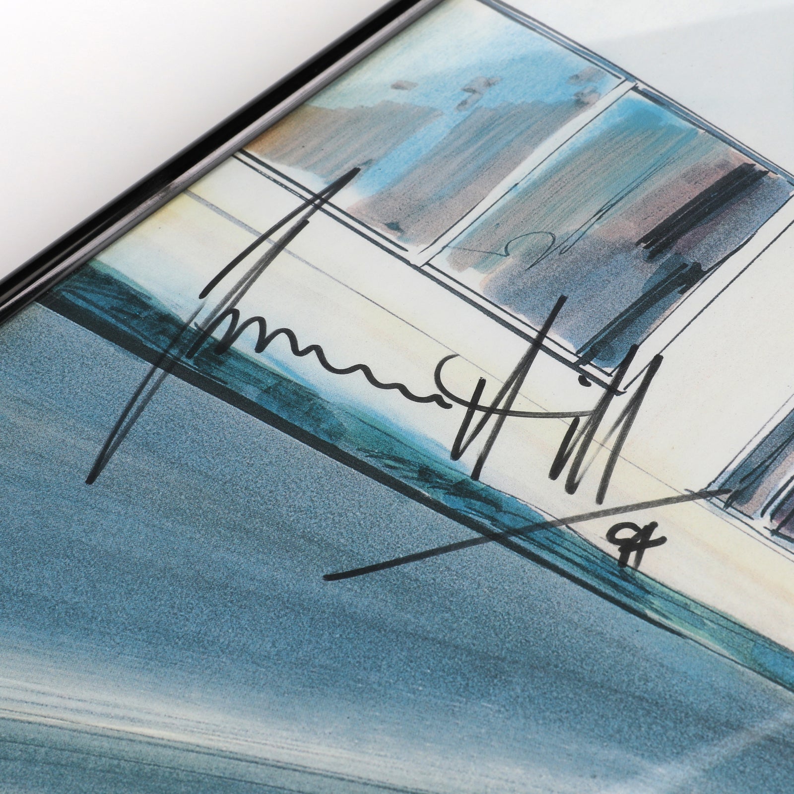 The Miami Auction LOT 015 - Pacific Grand Prix Poster 1994- Senna, Schumacher, Hakkinen, Alesi & Hill Signed Framed