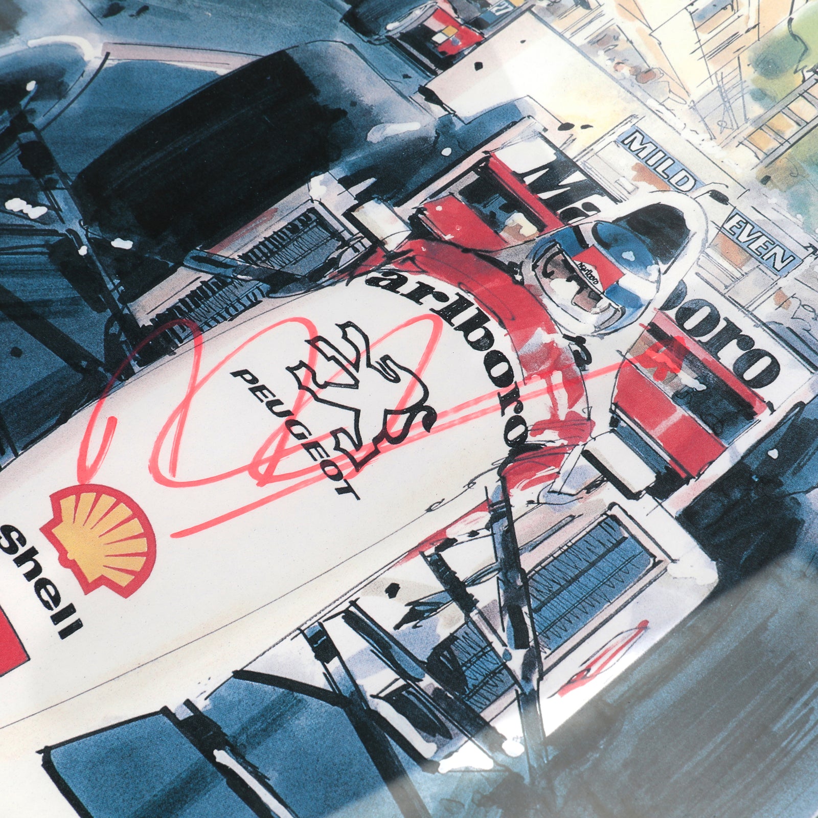 The Miami Auction LOT 015 - Pacific Grand Prix Poster 1994- Senna, Schumacher, Hakkinen, Alesi & Hill Signed Framed