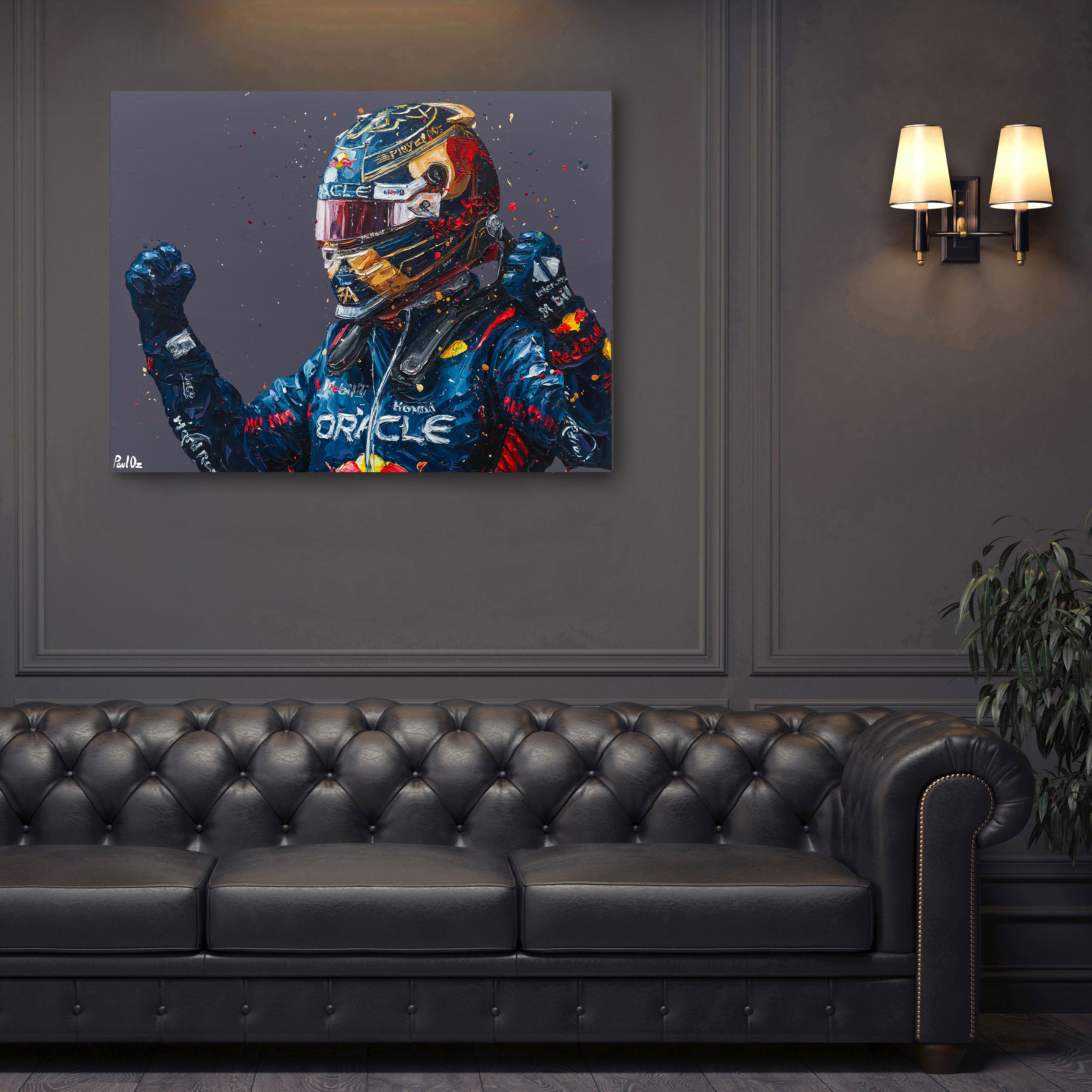 Max Verstappen 2023 ‘World Title’ Hand Embellished Canvas – Paul Oz