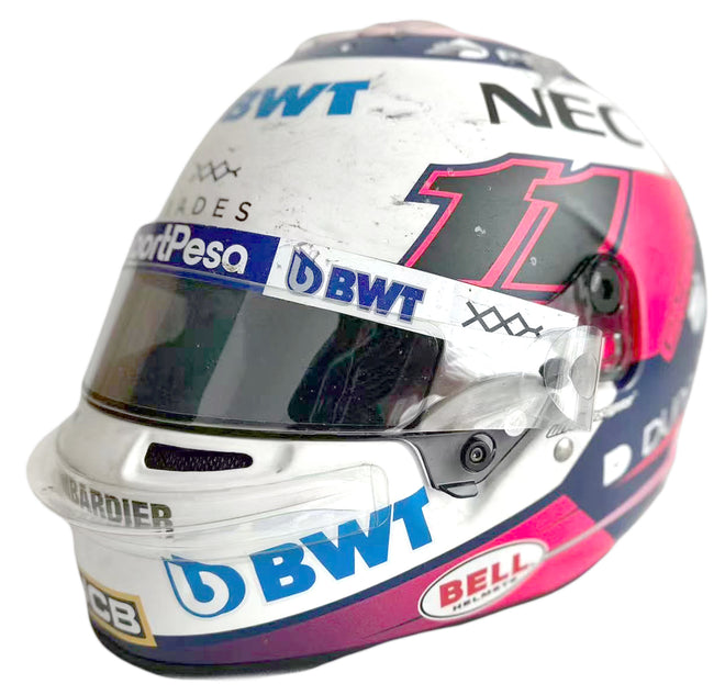 The Austin Auction LOT 023 - Sergio Perez 2019 Racing Point Helmet - Weekend Used