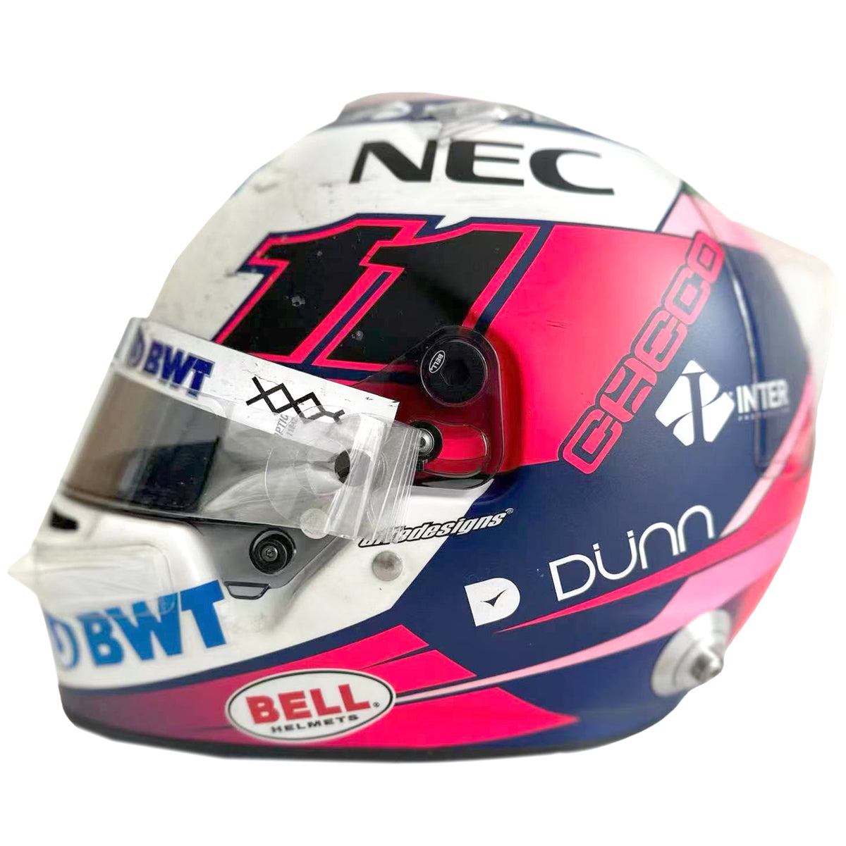 The Austin Auction LOT 054 - Sergio Perez 2019 Racing Point Helmet - Weekend Used