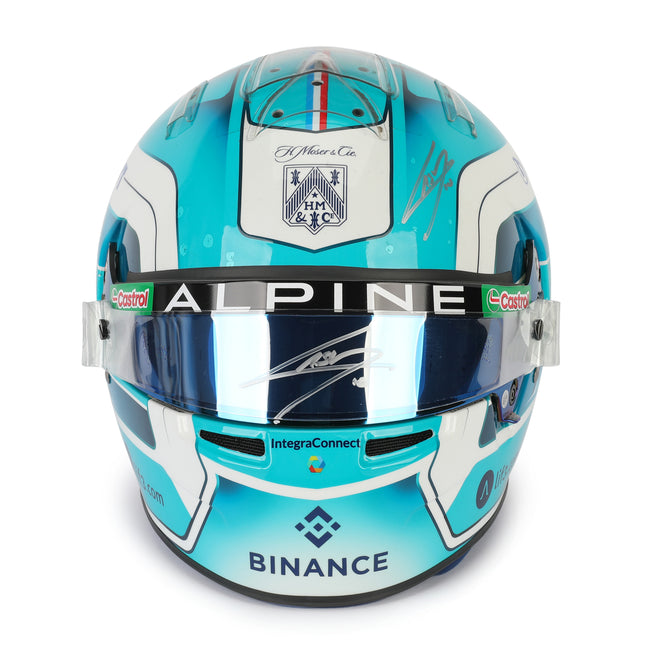LOT 659 - Pierre Gasly 2024 Signed Alpine F1 Team Race Used Helmet - Azerbaijan GP