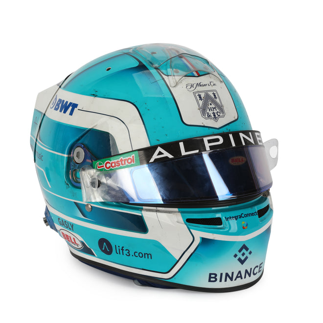 LOT 024 - Pierre Gasly Signed 2024 BWT Alpine F1 Team Race Used Helmet - Abu Dhabi GP