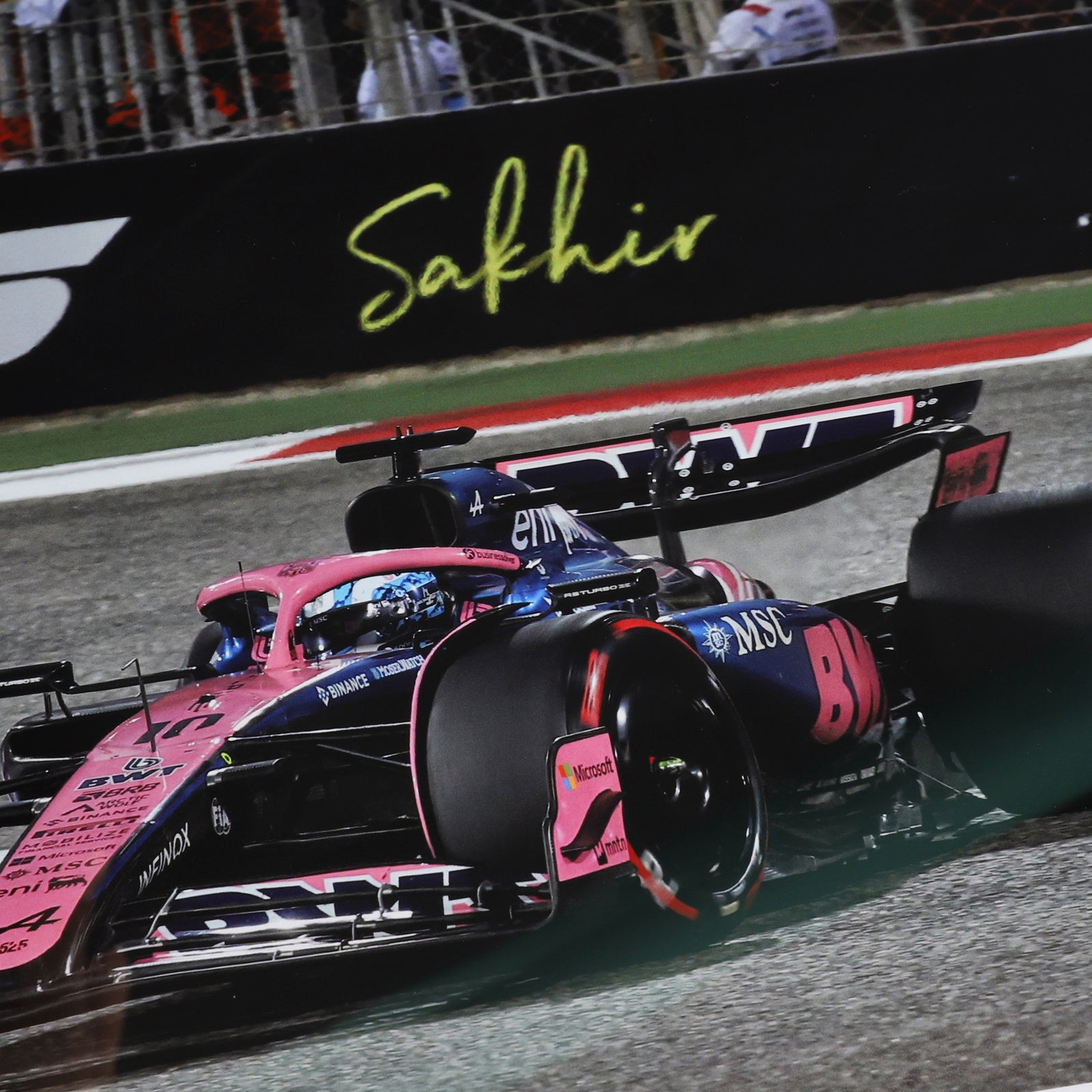 Pierre Gasly Signed 2025 BWT Alpine F1 Team Print - Bahrain GP