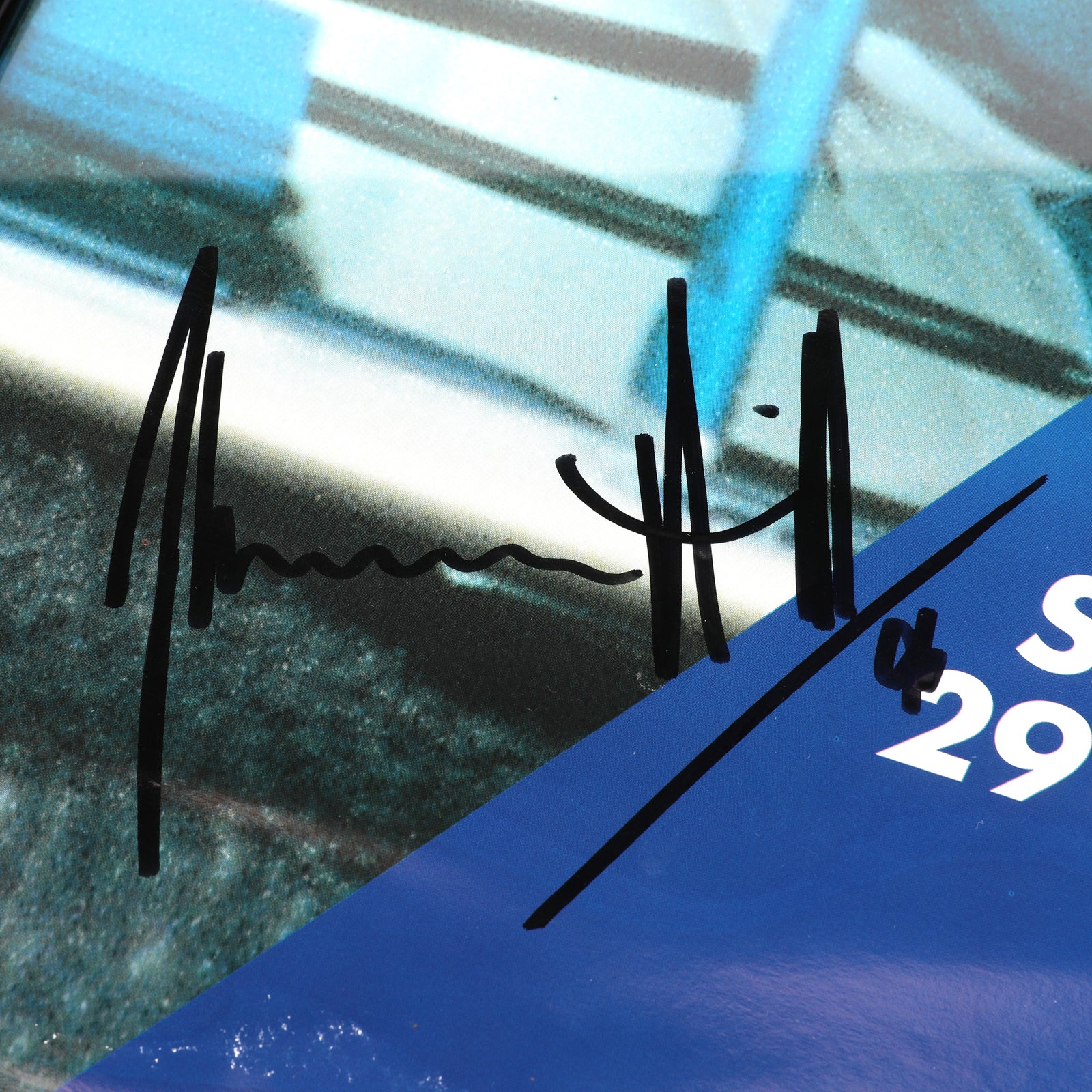 The Miami Auction LOT 013 - Poster 1996 Brazil GP- Schumacher, Villeneuve, Piquet, Hill & Berger Signed Framed