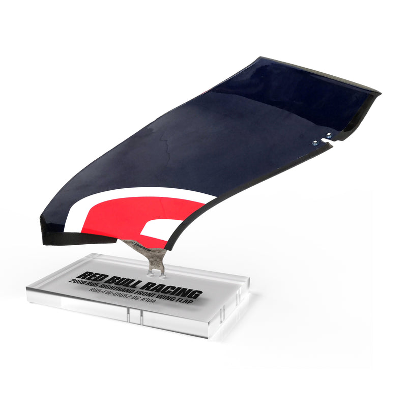 Red Bull Racing 2009 RB5 Grand Prix Used Right Hand Front Wing Flap On Plinth