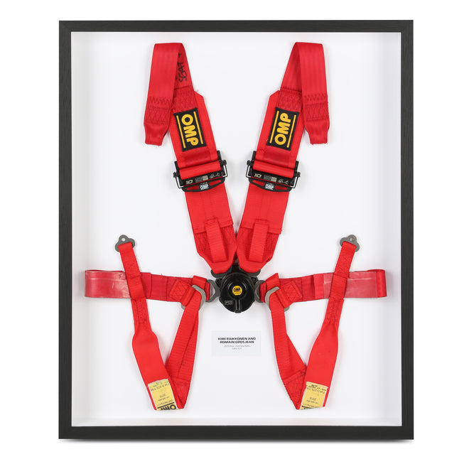 The Austin Auction LOT 016 - Renault Lotus E31 Race Used Seat Belts Framed