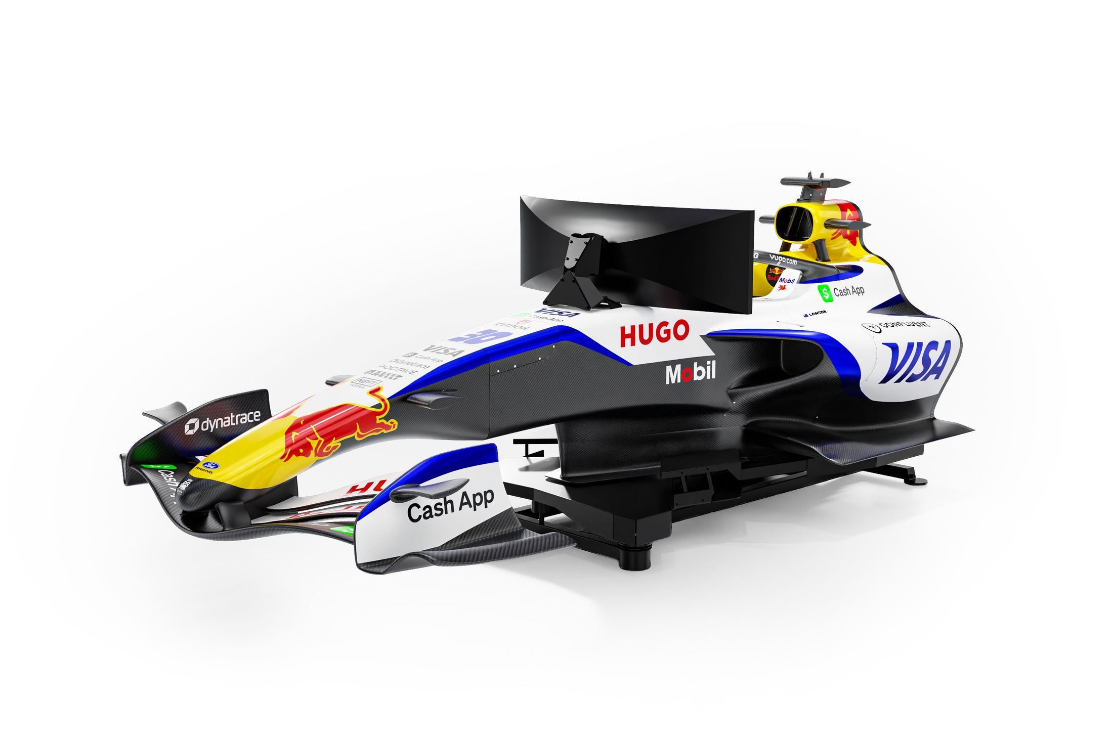 Visa Cash App RB F1 Team simulator 2026 high-end racing cockpit immersive driving simulation