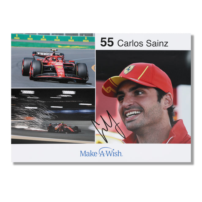LOT 606 - Carlos Sainz 2024 Ferrari Signed Poster - Make A Wish