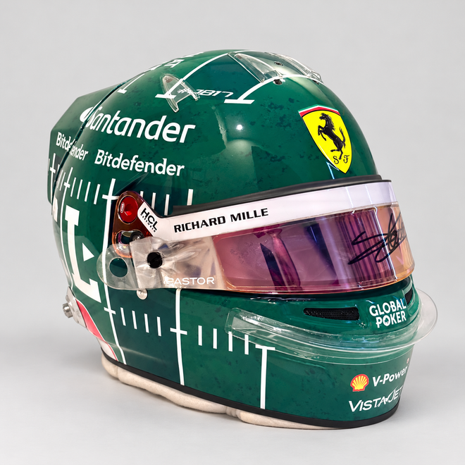 The Austin Auction LOT 026 - Charles Leclerc Signed 2023 Scuderia Ferrari Race Spare Helmet – United States GP