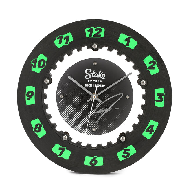 Gabriel Bortoleto Signed 2025 Stake F1 Team Kick Sauber Brake Disc Clock