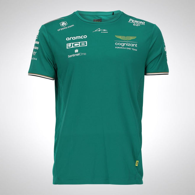 LOT 084 - Fernando Alonso Un-Signed 2023 Aston Martin Aramco Cognizant Formula One Team Short Sleeve Hugo Boss T-Shirt