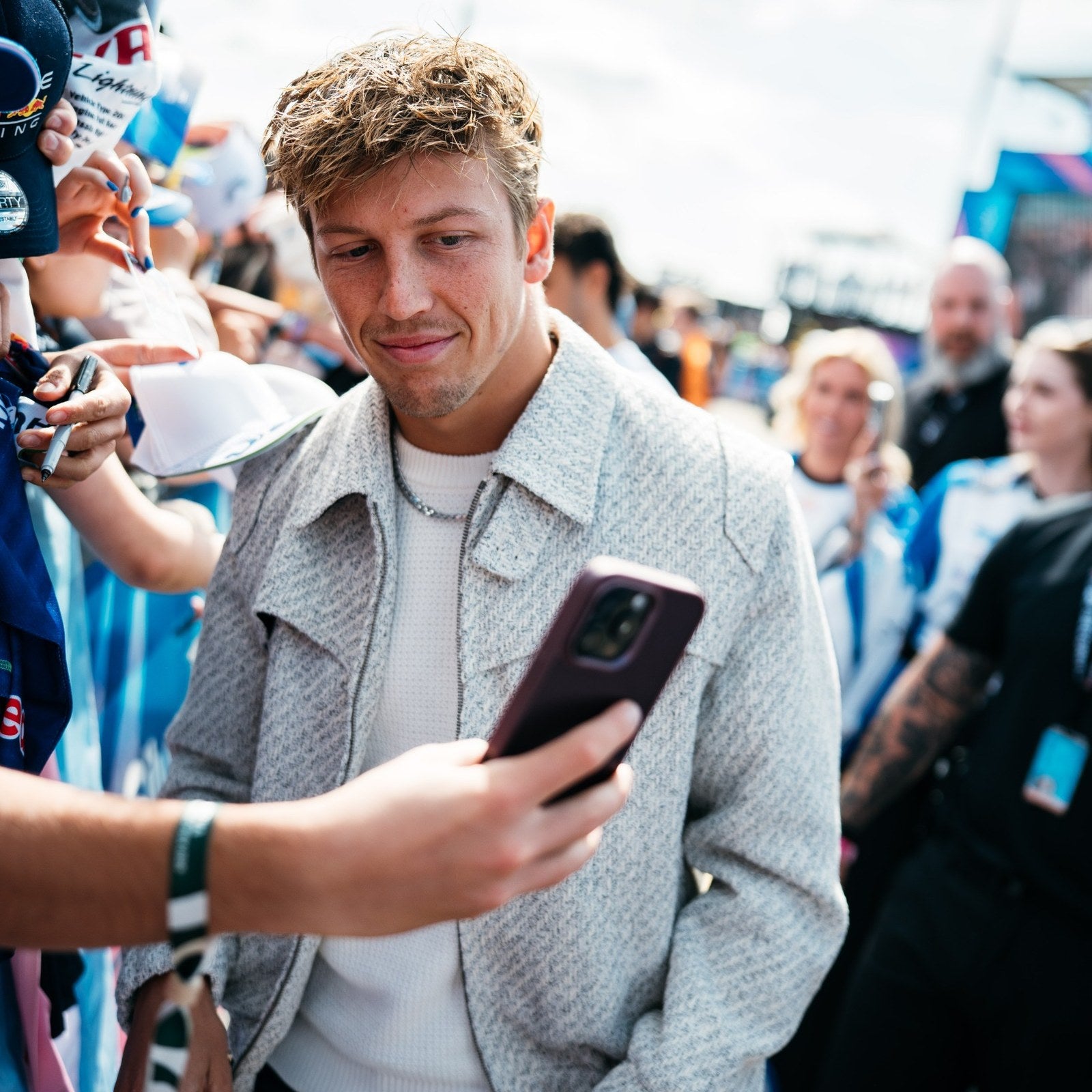 The Silverstone Auction LOT 023 - Liam Lawson Custom HUGO x VCARB Outfit by Oliver Kearney – Silverstone GP