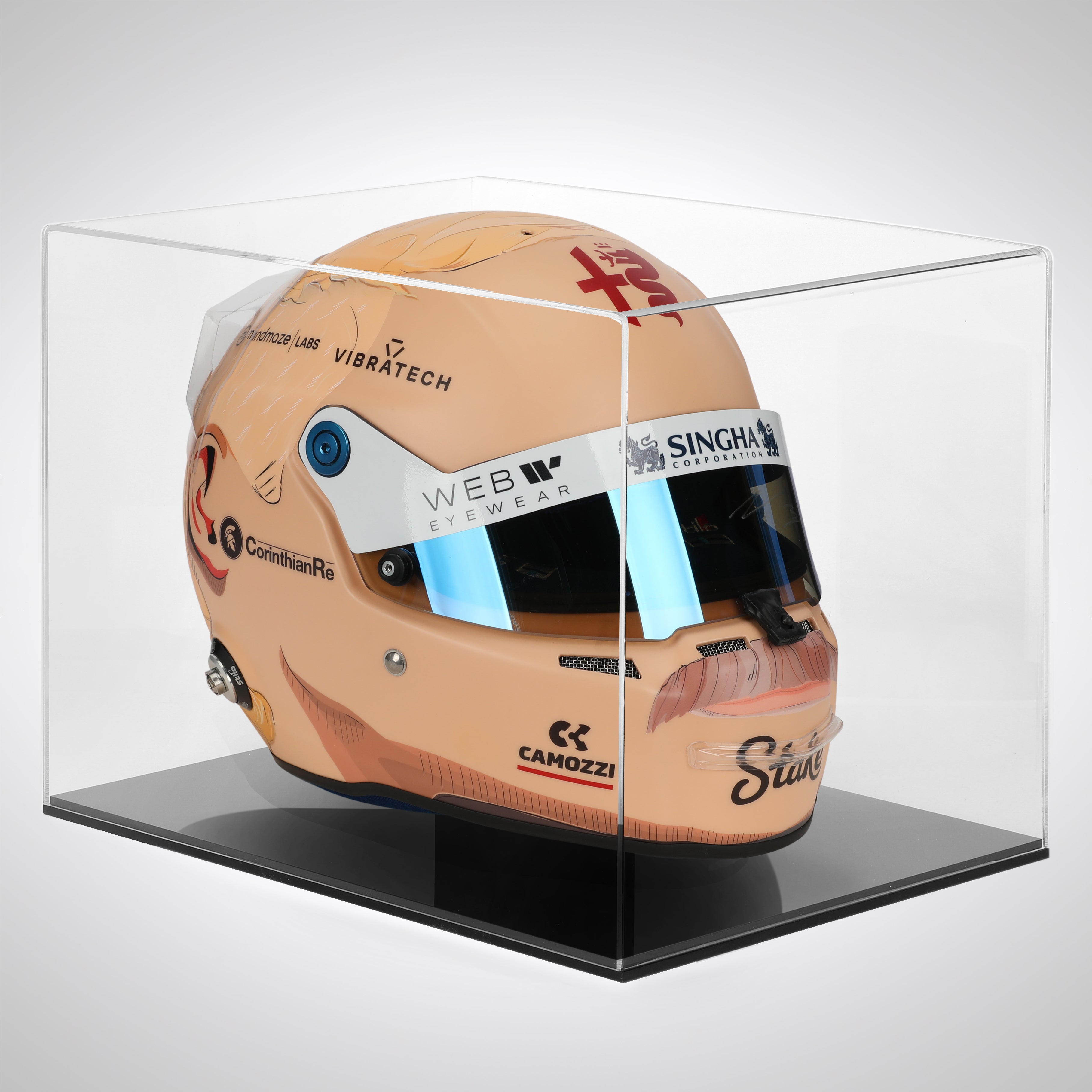 Valtteri Bottas 2023 Signed Replica Bahrain ‘Mullet & Moustache’ Testing Helmet
