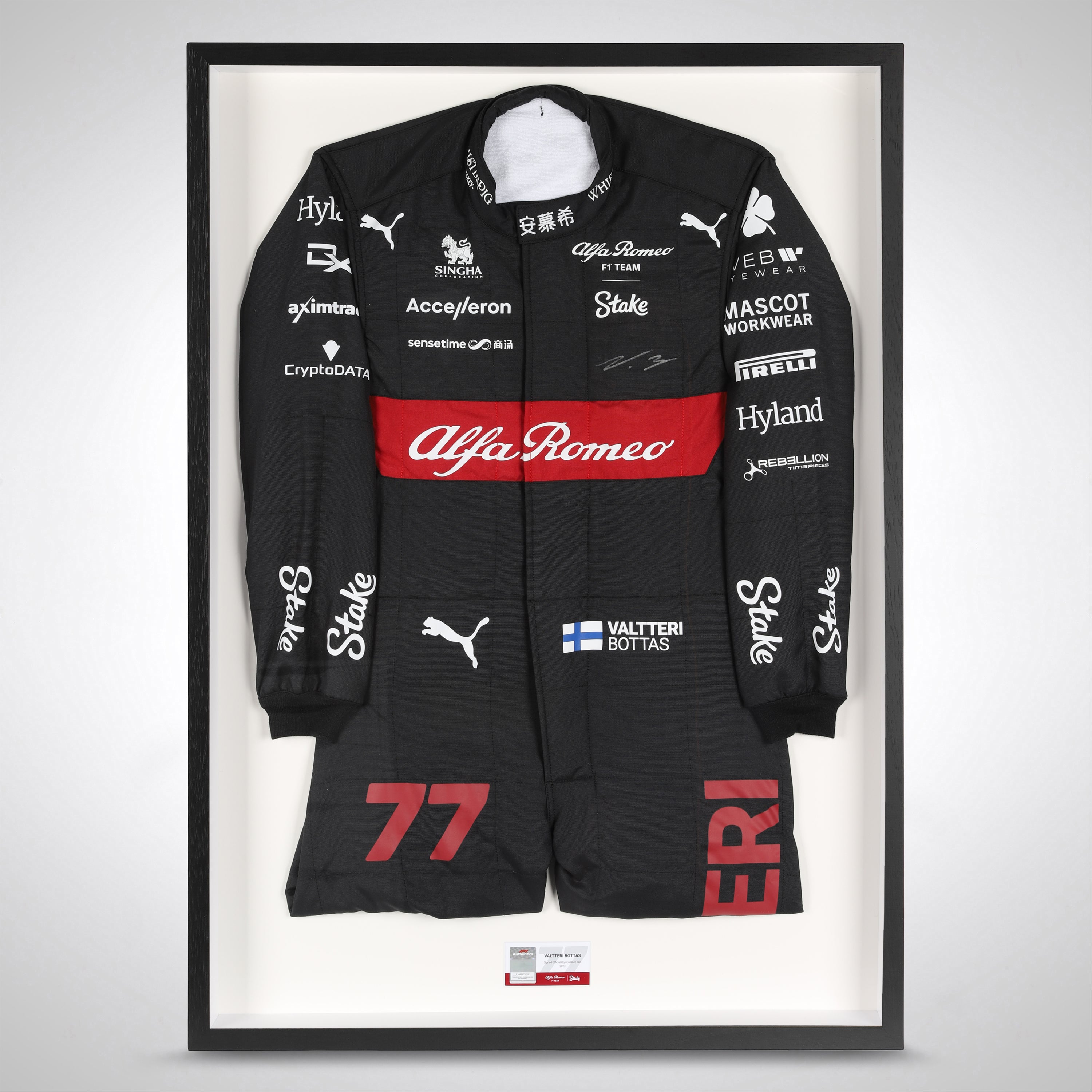 Officially Licensed 2023 Signed Alfa Romeo F1 Team Stake Race Suit - Valtteri Bottas Edition