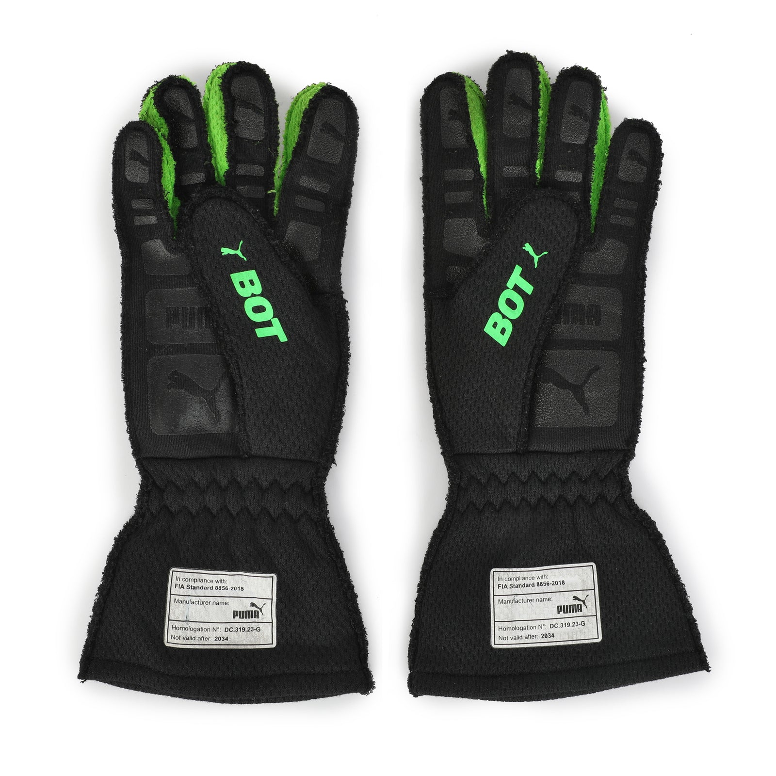 LOT 615 - Valtteri Bottas 2024 Stake F1 Team Kick Sauber Signed Grand Prix Used Gloves