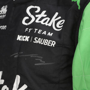 LOT 129 - Valtteri Bottas Signed 2024 Stake F1 Team Kick Sauber Grand Prix Used Race Suit - Brazilian GP