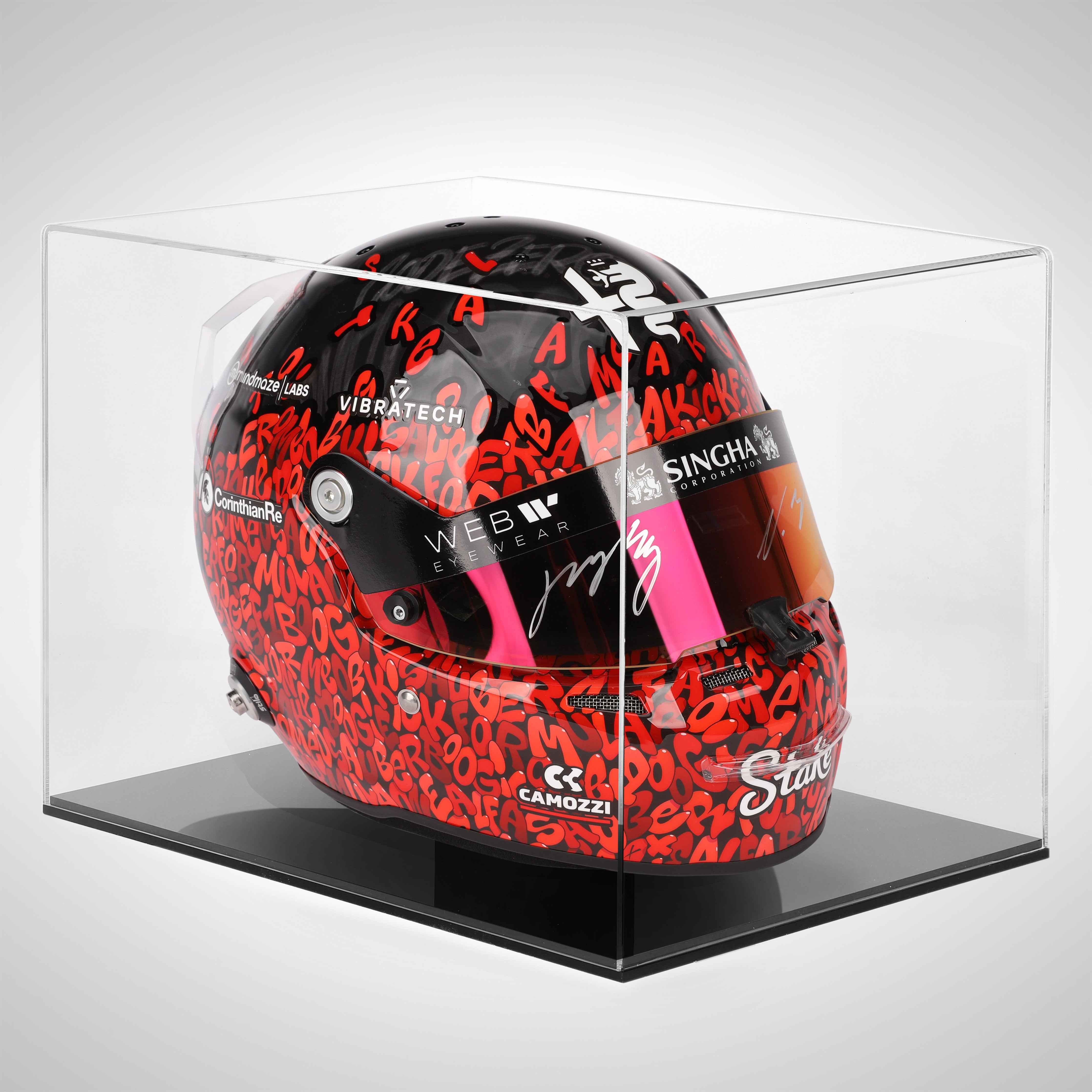 Officially Licensed Alfa Romeo F1 Team Stake 2023 Dual Signed 'BOOGIE' Replica Helmet