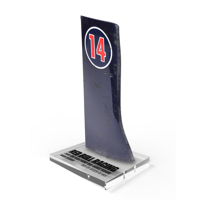 Mark Webber 2009 Red Bull Racing RB5 Grand Prix Used Righthand Mid Barge Board On Plinth