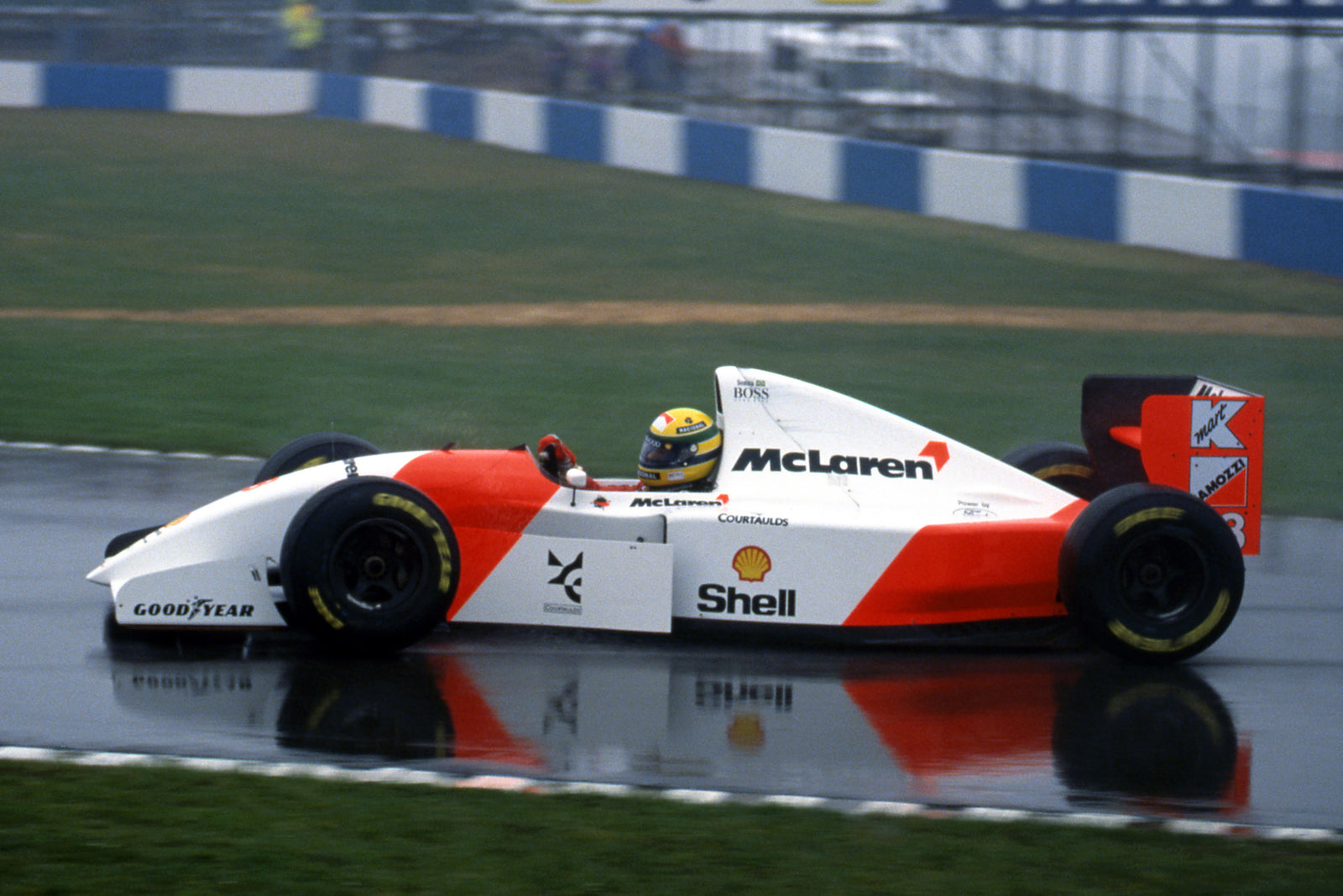 LOT 036 - Ayrton Senna 1993 McLaren F1® Team Race Used MP4/8 Left-hand Rear Wing Endplate
