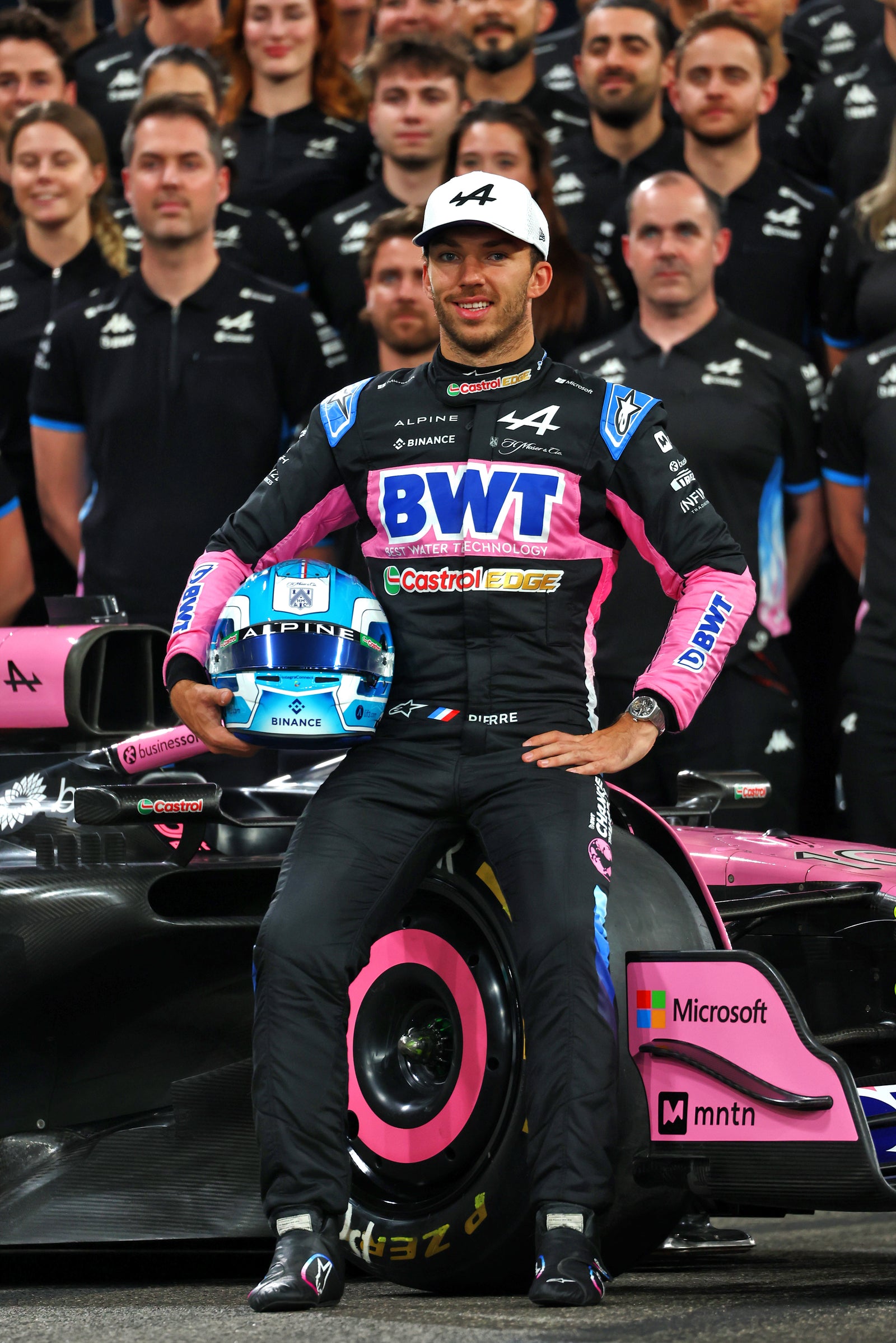 LOT 024 - Pierre Gasly Signed 2024 BWT Alpine F1 Team Race Used Helmet - Abu Dhabi GP