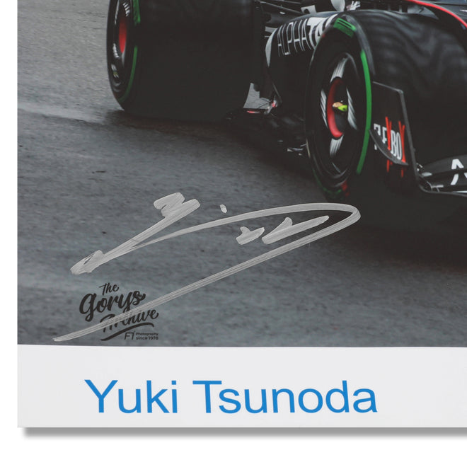 LOT 567 - Yuki Tsunoda 2023 Alpha Tauri Signed Poster - Make-A-Wish