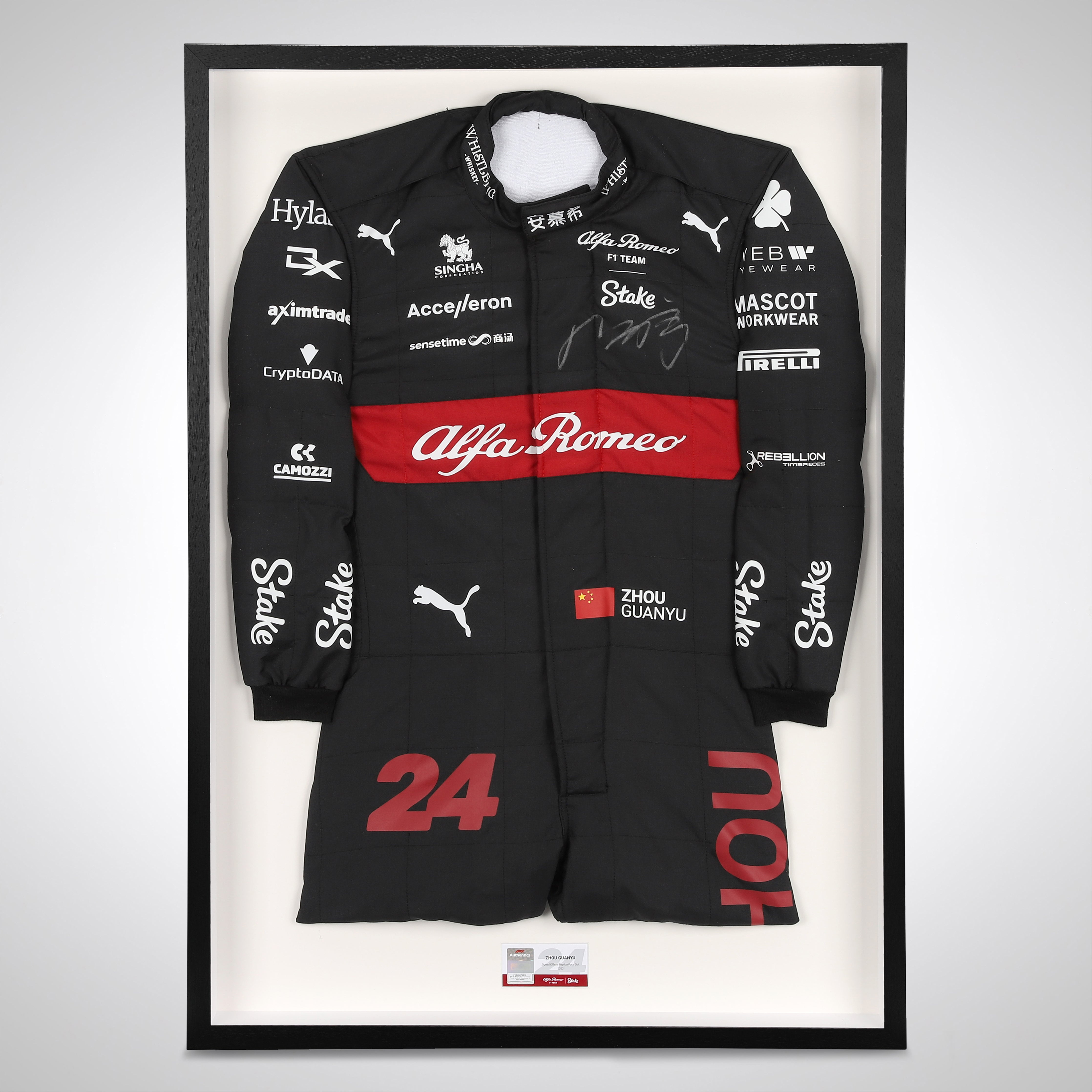 Zhou Guanyu 2023 Signed Replica Alfa Romeo F1 Team Stake Race Suit