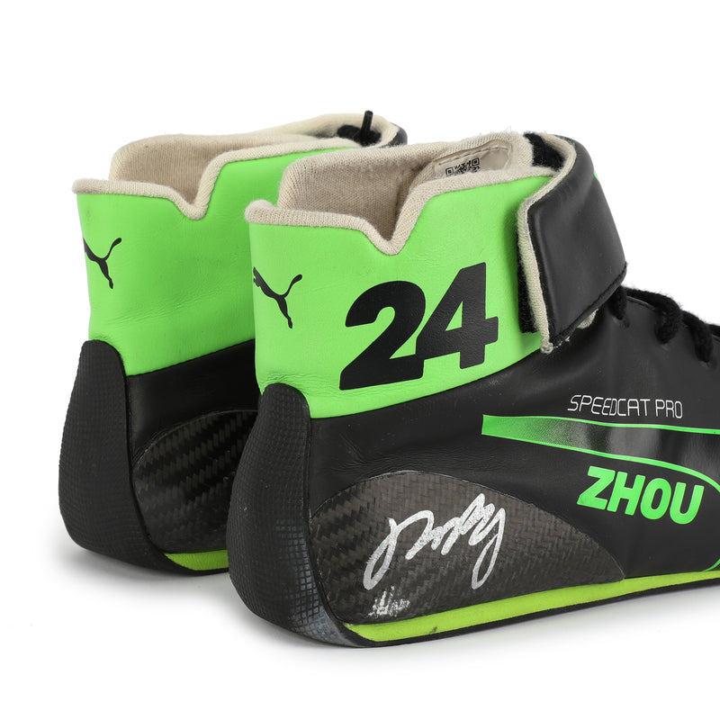 LOT 199 - Guanyu Zhou Signed 2024 Stake F1 Team Kick Sauber Grand Prix Used Boots