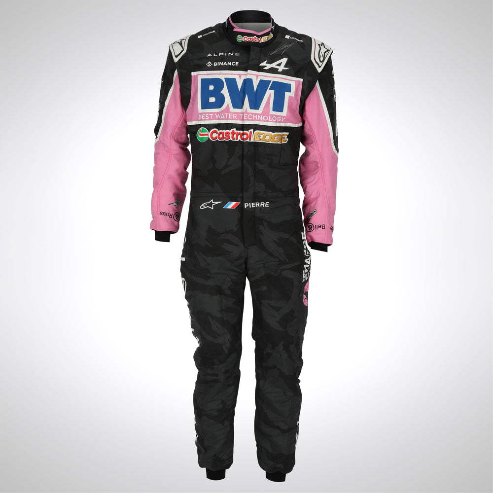 Pierre Gasly Signed 2023 Race Weekend Used BWT Alpine F1 Team X Palace Race Suit - Las Vegas Special Edition