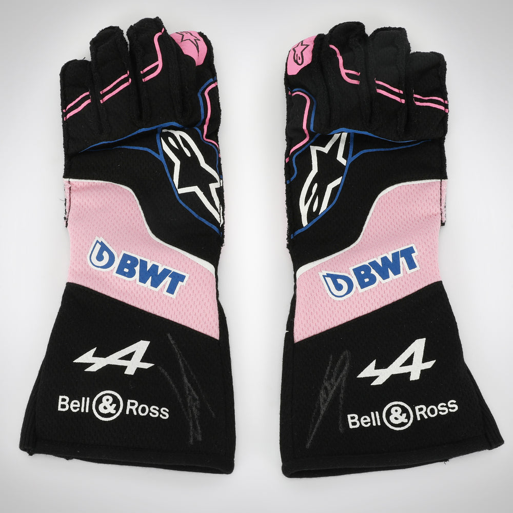 Pierre Gasly Signed 2023 Race Weekend Used BWT Alpine F1 Team Gloves - Abu Dhabi GP