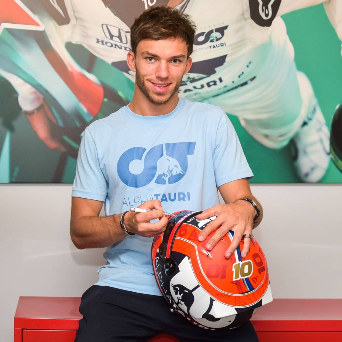 Pierre Gasly 2021 Signed 1:1 Scale Promo Helmet