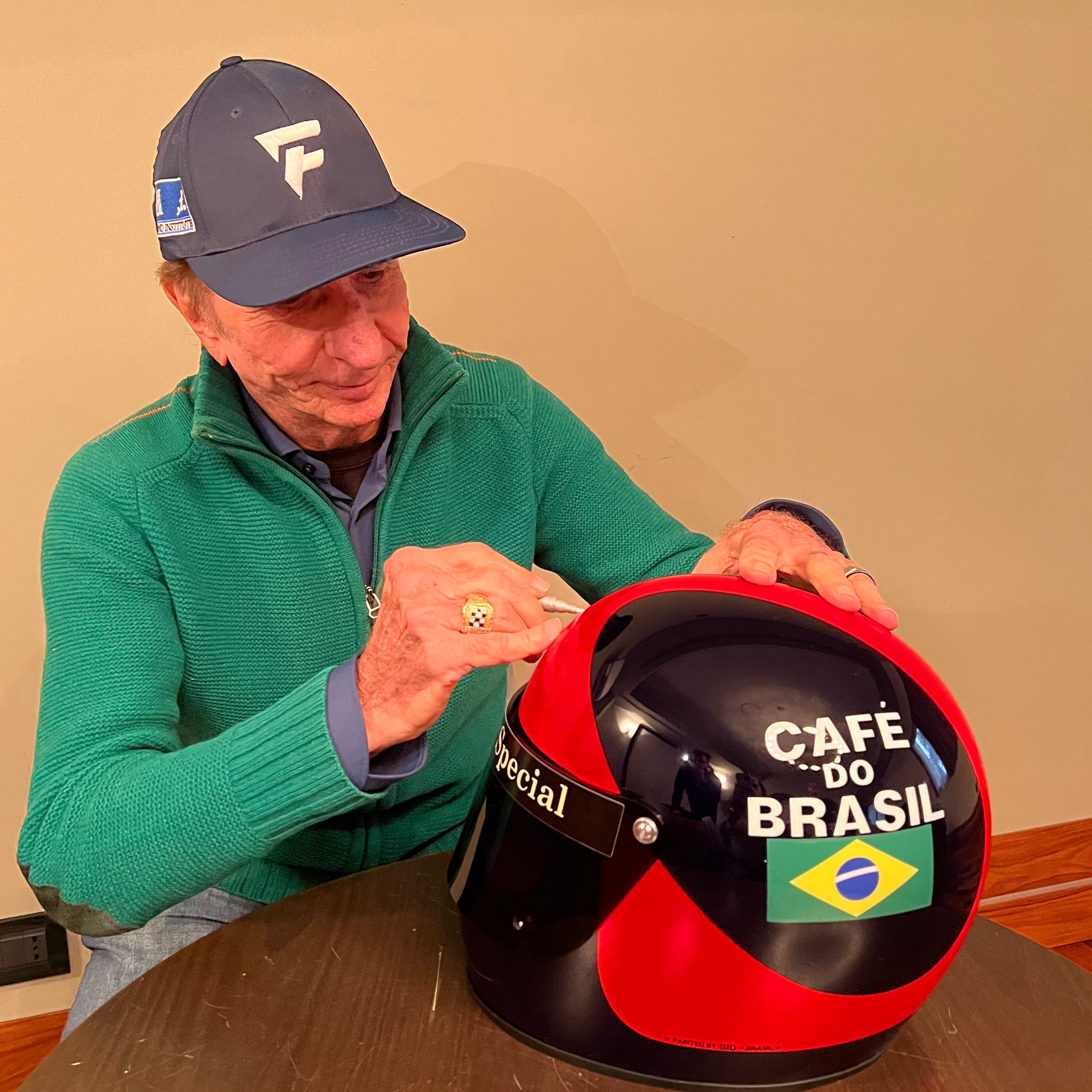 Emerson Fittipaldi 1972 Signed Replica Helmet