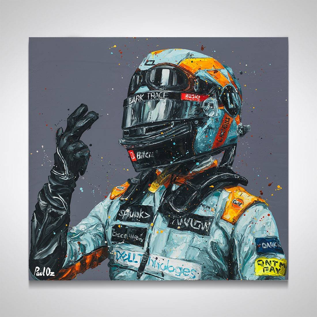 Lando Norris 2021 Monaco GP Hand Embellished Canvas - Paul Oz