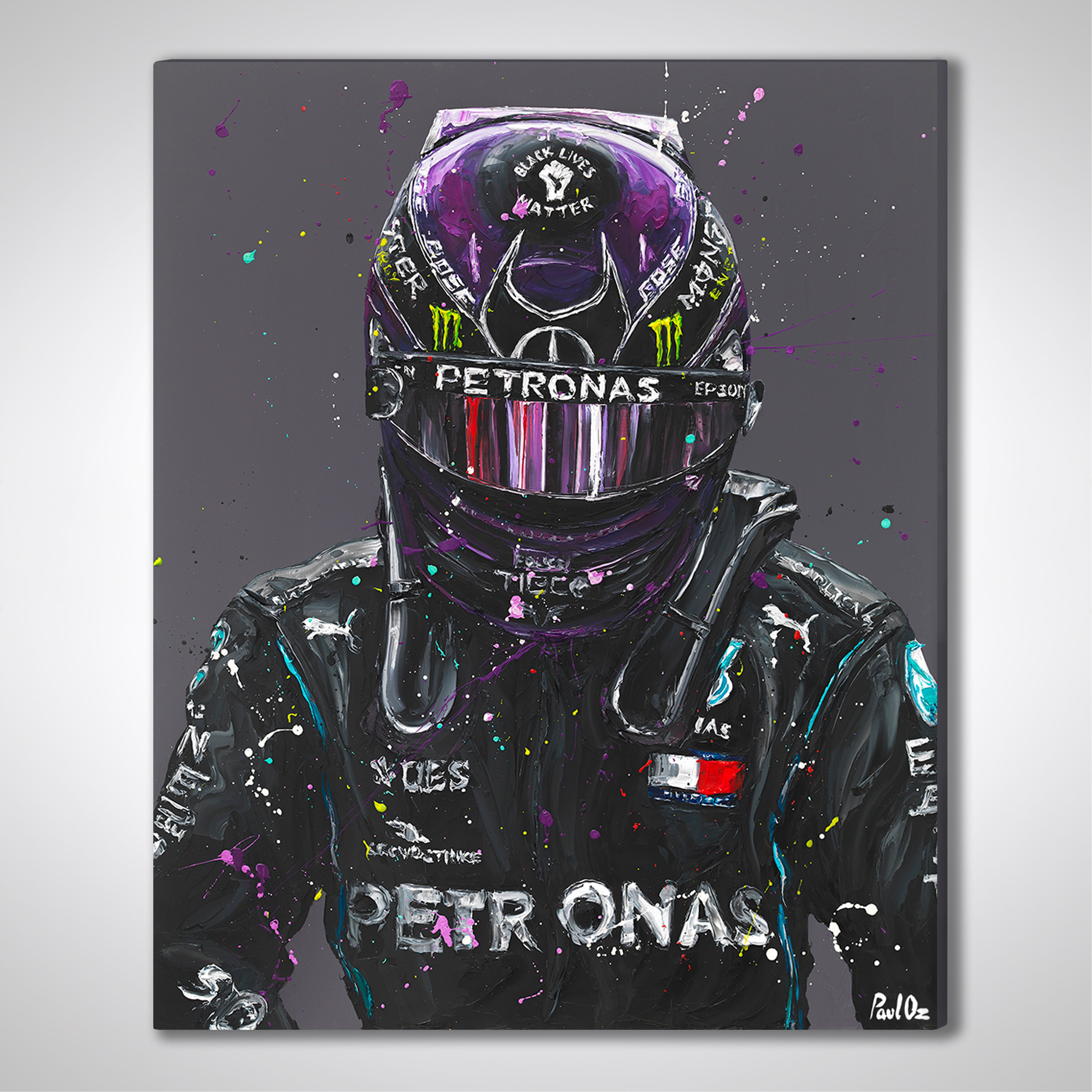 Lewis Hamilton 2020 Hand Embellished Canvas - Paul Oz