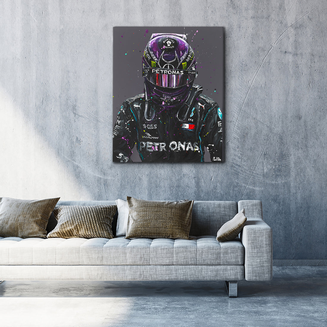 Lewis Hamilton 2020 Hand Embellished Canvas - Paul Oz