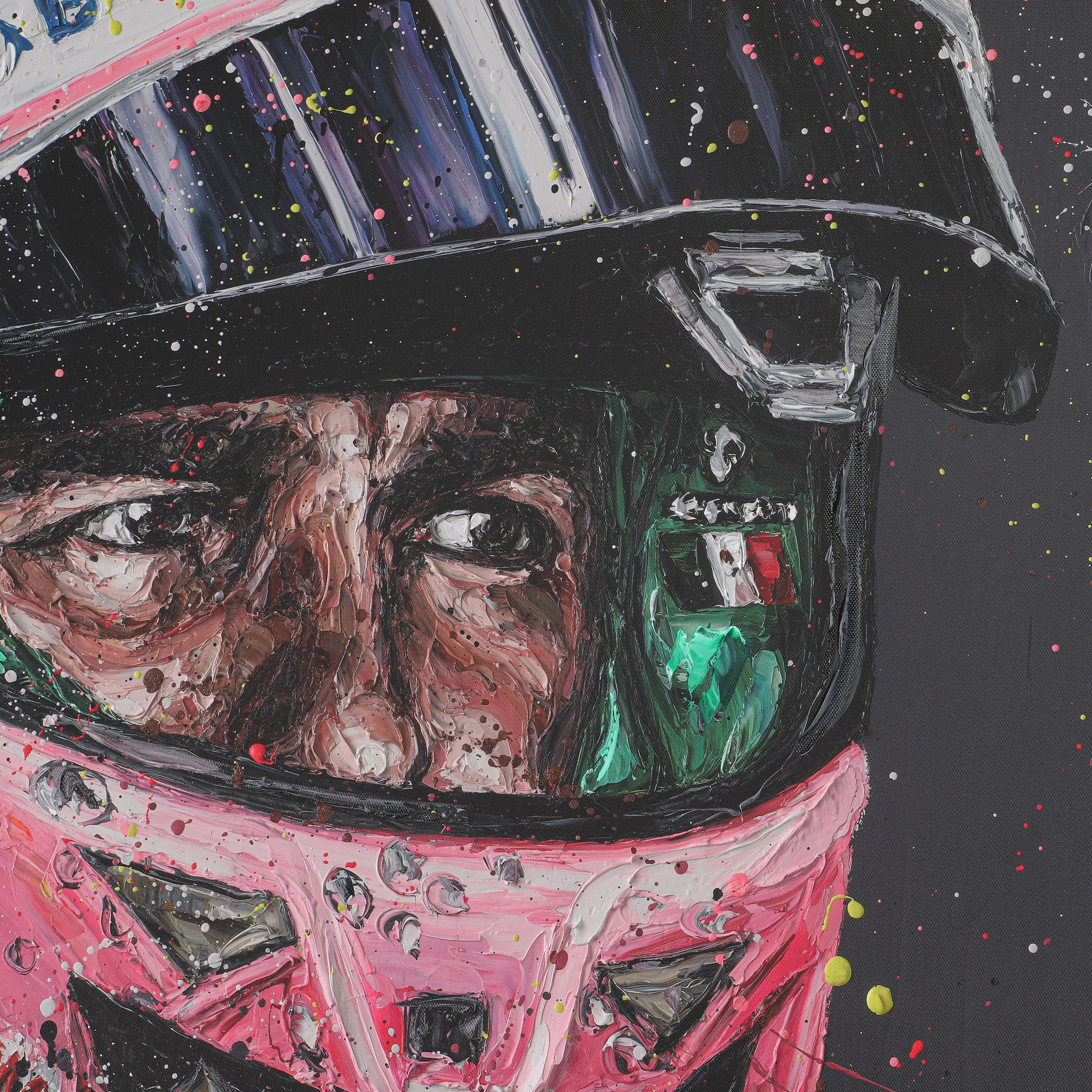 Sergio Pérez 2015 'Helmet' Hand Embellished Canvas - Paul Oz