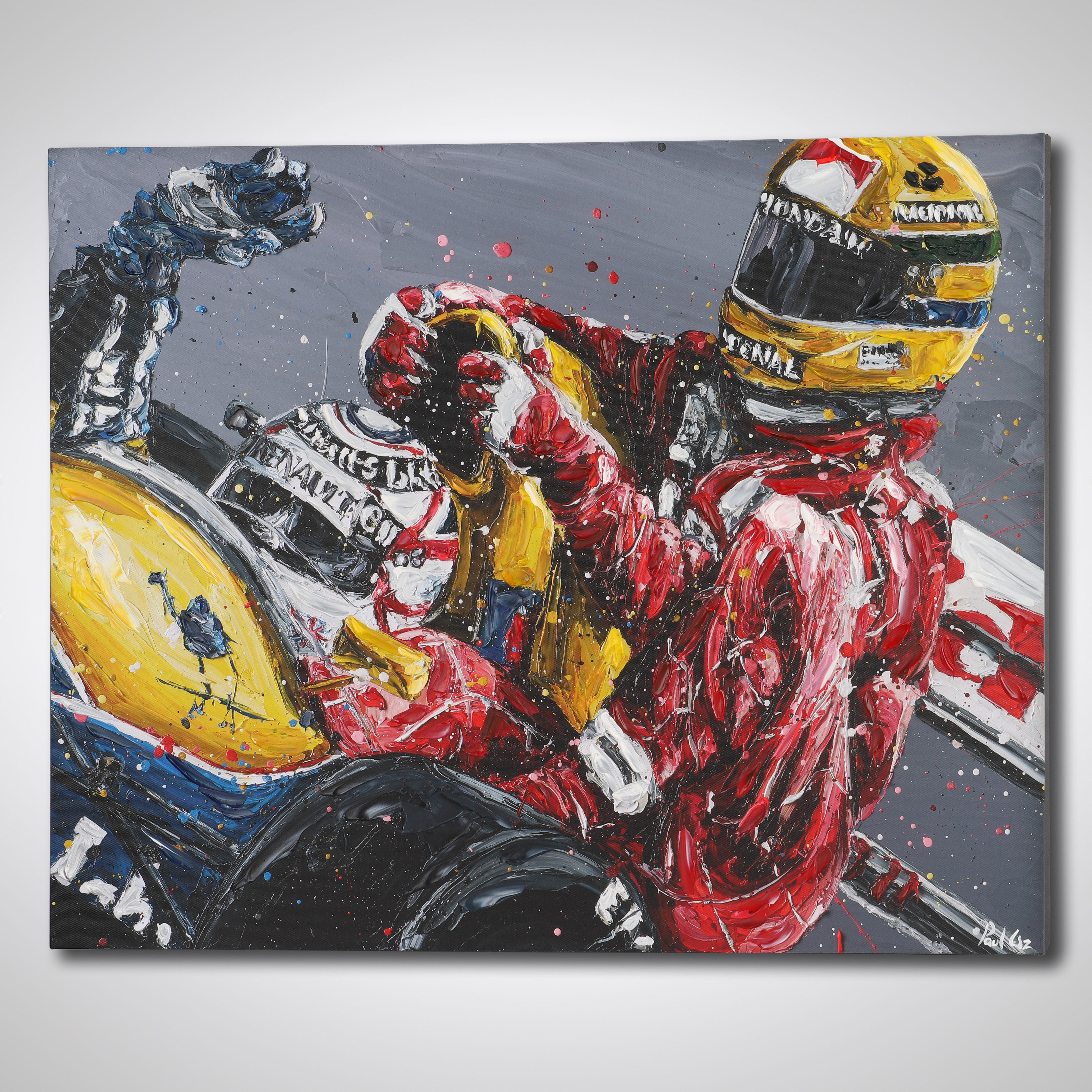 Ayrton Senna 2016 'Taxi for Senna' Hand Embellished Canvas - Paul Oz