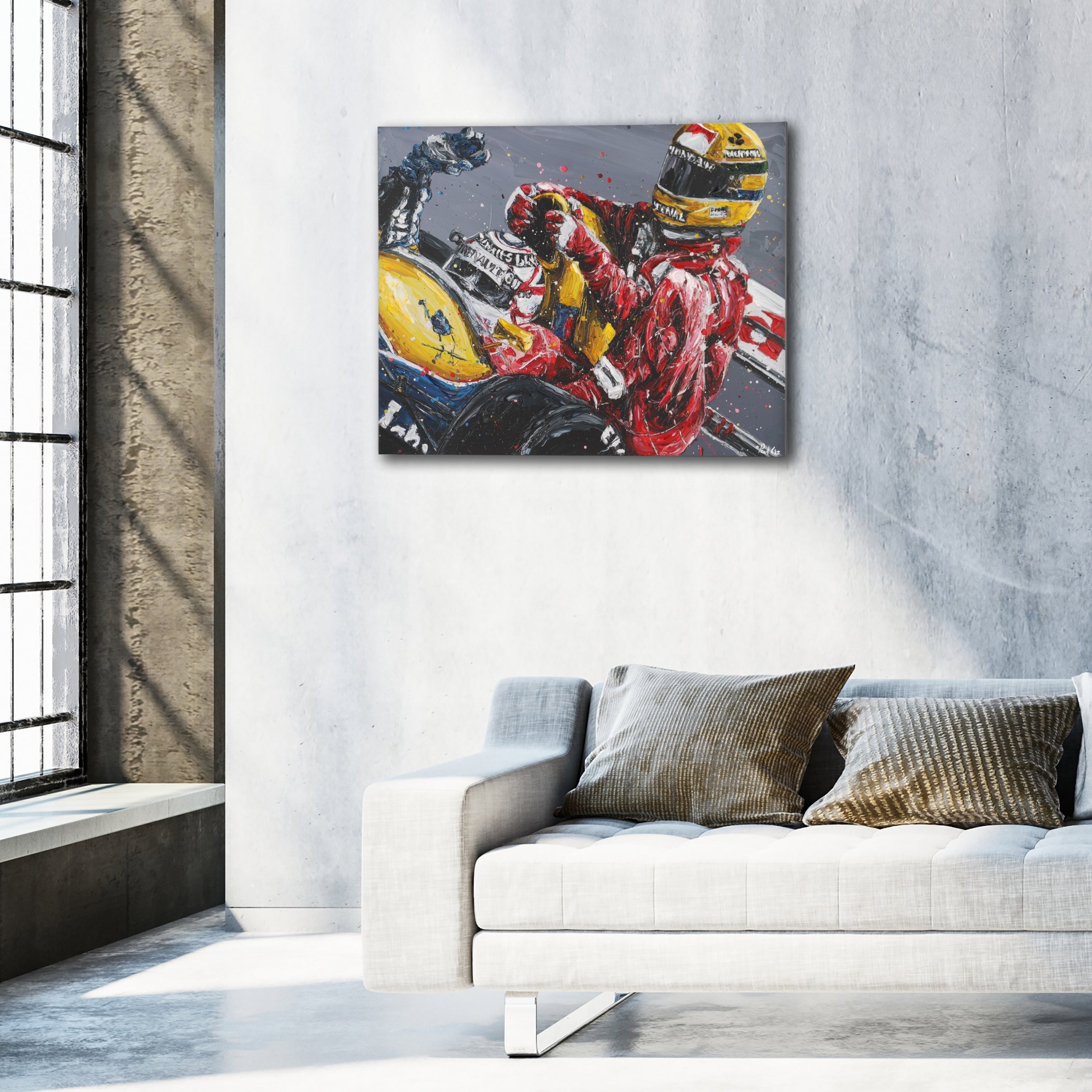 Ayrton Senna 2016 'Taxi for Senna' Hand Embellished Canvas - Paul Oz