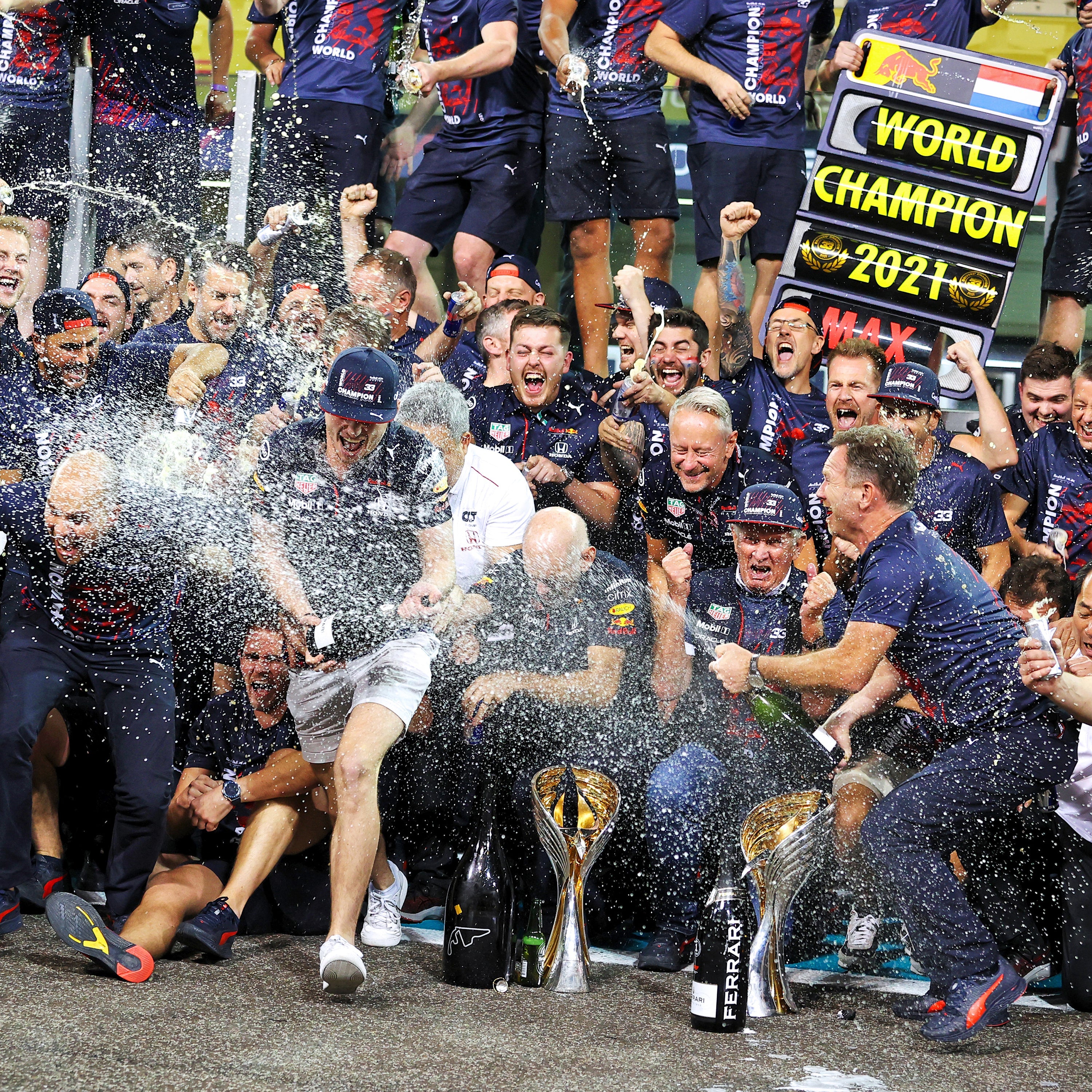 Max Verstappen 2021 'World Champion Podium Trophy' Print - Abu Dhabi GP