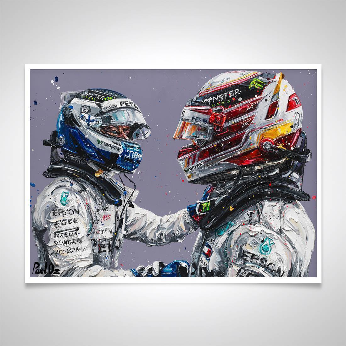 Lewis Hamilton & Valtteri Bottas 2018 Hungarian GP Print - Paul Oz