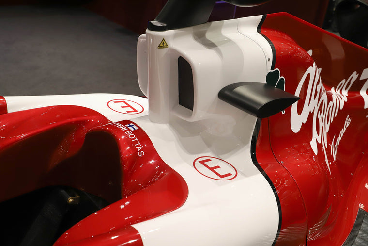 Alfa Romeo C42 2022 full-size Formula 1 show car, exhibition display vehicle inspired by the Alfa Romeo F1 Team challenger for premium collectors